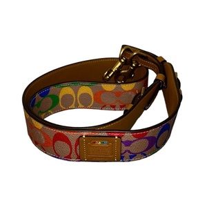 Coach Strap In Rainbow Signature Canvas Brass Tan Multi